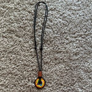 Colorful Pendant Necklace with Black Cord